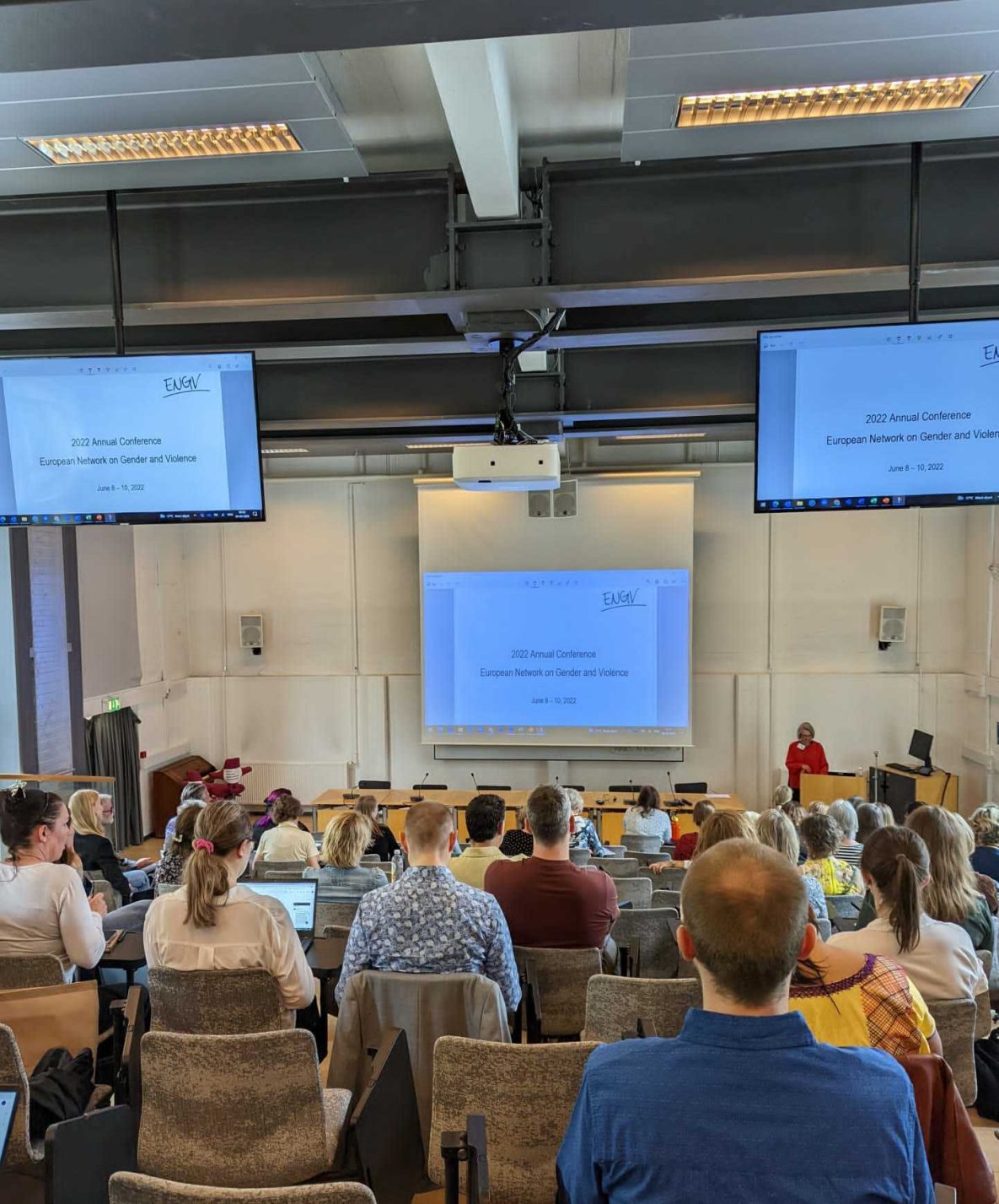Image shows audience at European Network of Gender Violence Conference 2022