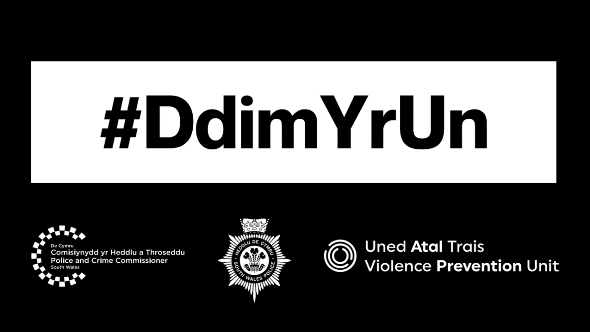 Delwedd yn dangos logo #DdimYrUn